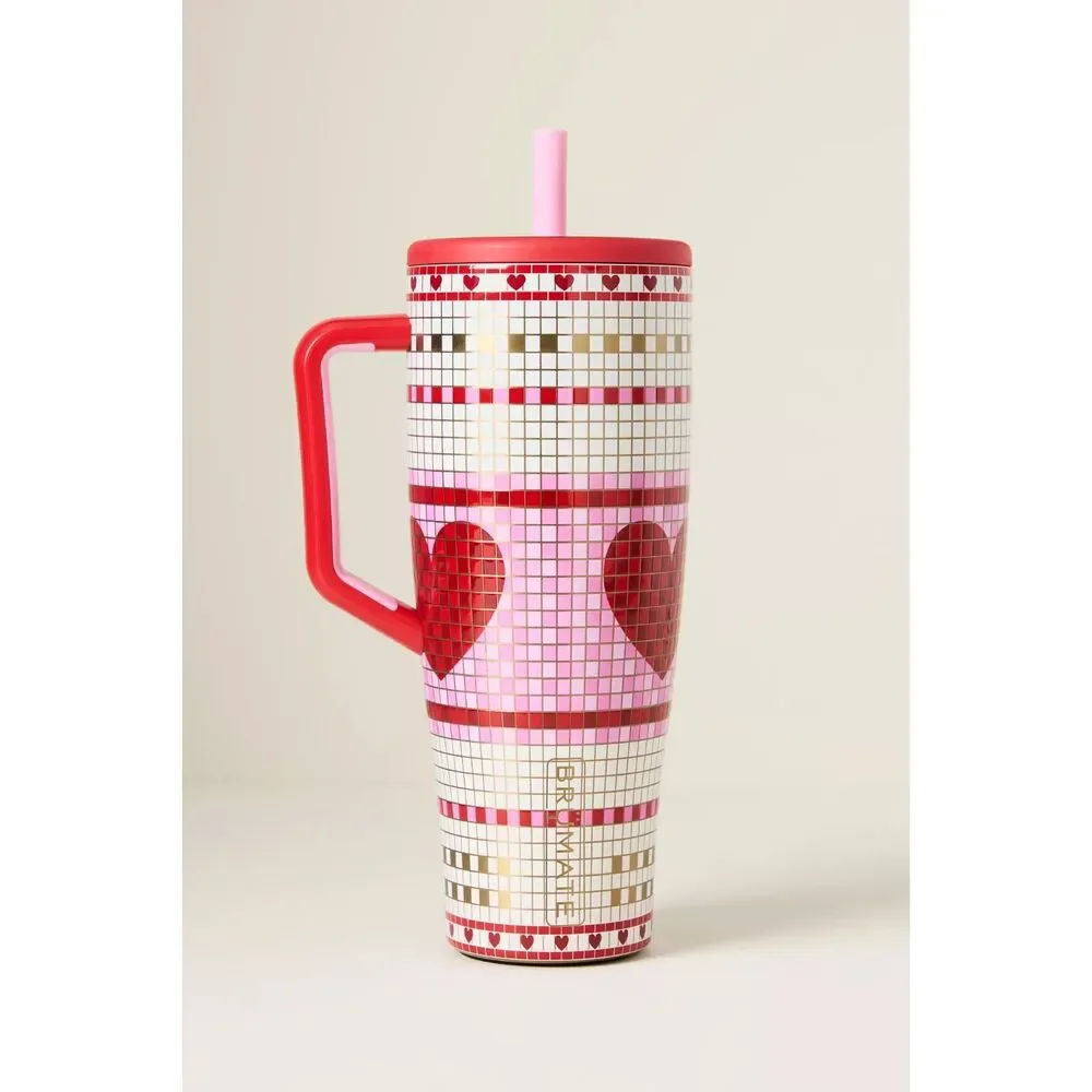 BrüMate Love on Lock 40 oz. Era Straw Tumbler Water Bottle NWT